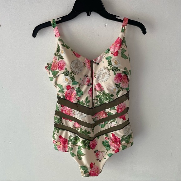 New! Leonisa shapewear slimming pink floral one piece swimsuit 37778 - Picture 2 of 10